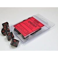 Chessex D10 Dice Opaque Black/red Set of Ten d10s