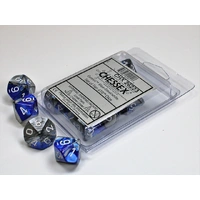 Chessex D10 Dice Gemini Blue-Steel/white Set of Ten d10s