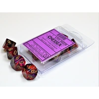 Chessex D10 DiceGemini Purple-Red/gold Set of Ten d10s