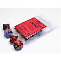 Chessex D10 DiceGemini Blue-Red/gold Set of Ten d10s