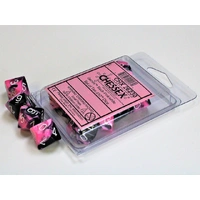 Chessex D10 DiceGemini Black-Pink/white Set of Ten d10s