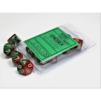 Chessex D10 DiceGemini Green-Red/white Set of Ten d10s 