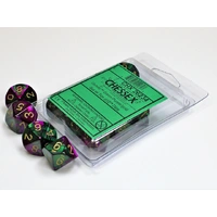 Chessex D10 DiceGemini Green-Purple/gold Set of Ten d10s