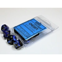 Chessex D10 DiceGemini Black-Blue/gold Set of Ten d10s