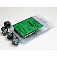 Chessex D10 DiceGemini Black-Grey/green Set of Ten d10s