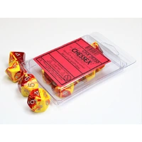 Chessex D10 DiceGemini Red-Yellow/silver Set of Ten d10s