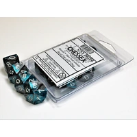 Chessex D10 DiceGemini Steel-Teal/white Set of Ten d10s