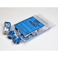 Chessex D10 DiceGemini Astral Blue-White/red Set of Ten d10s