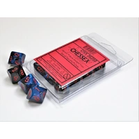 Chessex D10 DiceGemini Black-Starlight/red Set of Ten d10s