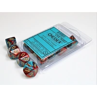 Chessex D10 DiceGemini Red-Teal/gold Set of Ten d10s