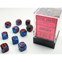 CHX 26858 Gemini Black-Starlight/red 12mm d6 Dice Block (36 dice)