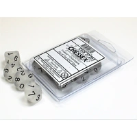 Chessex D10 DiceFrosted Clear/black Set of Ten d10s