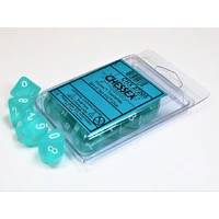 Chessex D10 DiceFrosted Teal/white Set of Ten d10s