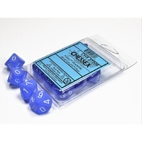 Chessex D10 DiceFrosted Blue/white Set of Ten d10s