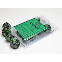 Chessex D10 DiceScarab Jade/gold Set of Ten d10s