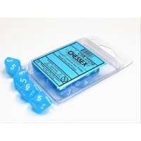 Chessex D10 DiceFrosted Caribbean Blue/white Set of Ten d10s