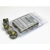 Chessex D10 DiceLeaf Black Gold/silver Set of Ten d10s 