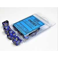 Chessex D10 DiceScarab Royal Blue/gold Set of Ten d10s