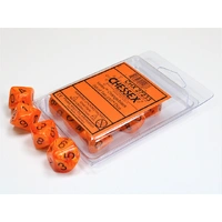 Chessex D10 DiceVortex Orange/black Set of Ten d10s