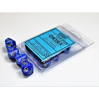 Chessex D10 DiceVortex Blue/gold Set of Ten d10s