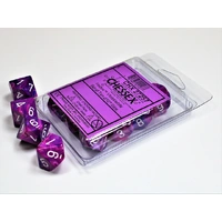 Chessex D10 DiceFestive Violet/white Set of Ten d10s