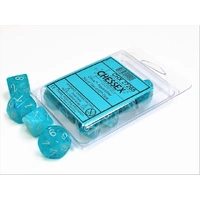 Chessex D10 DiceCirrus Aqua/silver Set of Ten d10s