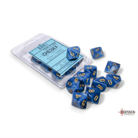 Chessex D10 DicePhantom Teal/gold Set of Ten d10s