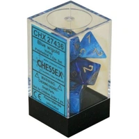 D7-Die Set Dice Vortex Polyhedral Blue/Gold (7 Dice in Display)