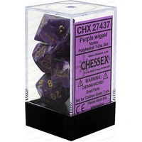 D7-Die Set Dice Vortex Polyhedral Purple/Gold (7 Dice in Display)