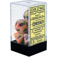 D7-Die Set Dice Festive Polyhedral Circus/Black (7 Dice in Display)