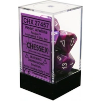 Chessex D7-Die Set Festive Polyhedral Violet/white 7-Die Set