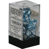 Chessex D7-Die Set Lustrous Polyhedral Slate/white 7-Die Set