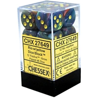 Chessex D6 Festive 16mm d6 Rio/yellow Dice Block (12 dice)