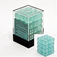 Chessex D6 Frosted 12mm d6 Teal/white Dice Block (36 dice)