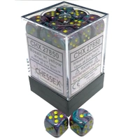 Chessex D6 Festive 12mm d6 Mosaic/yellow Dice Block (36 dice)