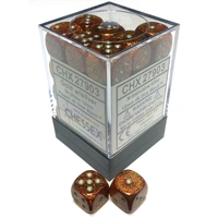 Chessex D6 Glitter 12mm d6 Gold/silver Dice Block (36 dice)