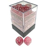 D6 Dice Ghostly Glow 12mm Pink/Silver (36 Dice in Display)