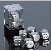 Chessex D6 Dice Aluminum (matte finish) Metallic 16mm d6 Pair