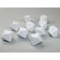 Chessex D10 DiceOpaque Polyhedral Bag of 10 Blank White d10