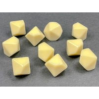 Chessex D10 DiceOpaque Polyhedral Bag of 10 Blank Ivory d10