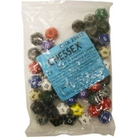 BULK D12 Dice Assorted Loose Opaque Polyhedral (50 Dice in Bag)