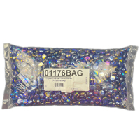 CHX 01176BAG Iridized Dark Blue Glass Stones Bag