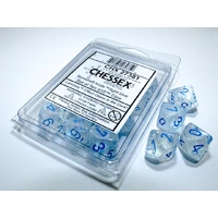 Chessex D10 DiceBorealis Icicle/light blue Set of Ten Luminary d10s