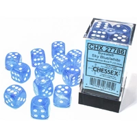 Chessex D6 DiceBorealis 16mm d6 Sky Blue/white Luminary Dice Block (12 dice)