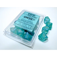 Chessex D10 DiceBorealis Teal/gold Luminary Set of Ten Luminary d10s