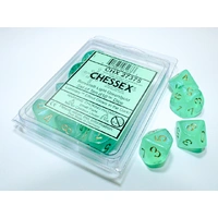 Chessex D10 DiceBorealis Light Green/gold Luminary Set of Ten Luminary d10s