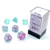 Chessex D7-Die Set Nebula Polyhedral Wisteria/white Luminary 7-Die Set