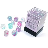 Chessex D6 DiceNebula 12mm d6 Wisteria/white Luminary Dice Block (36 dice)