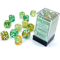 Chessex D6 DiceNebula 16mm d6 Spring/white Luminary Dice Block (12 dice)