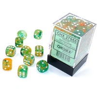 Chessex D6 DiceNebula 12mm d6 Spring/white Luminary Dice Block (36 dice)